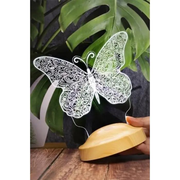 Kelebek Tasarımlı 3D LED Masa Lambası
