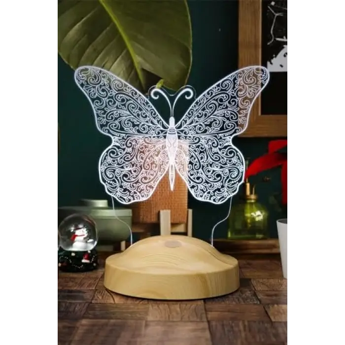 Kelebek Tasarımlı 3D LED Masa Lambası