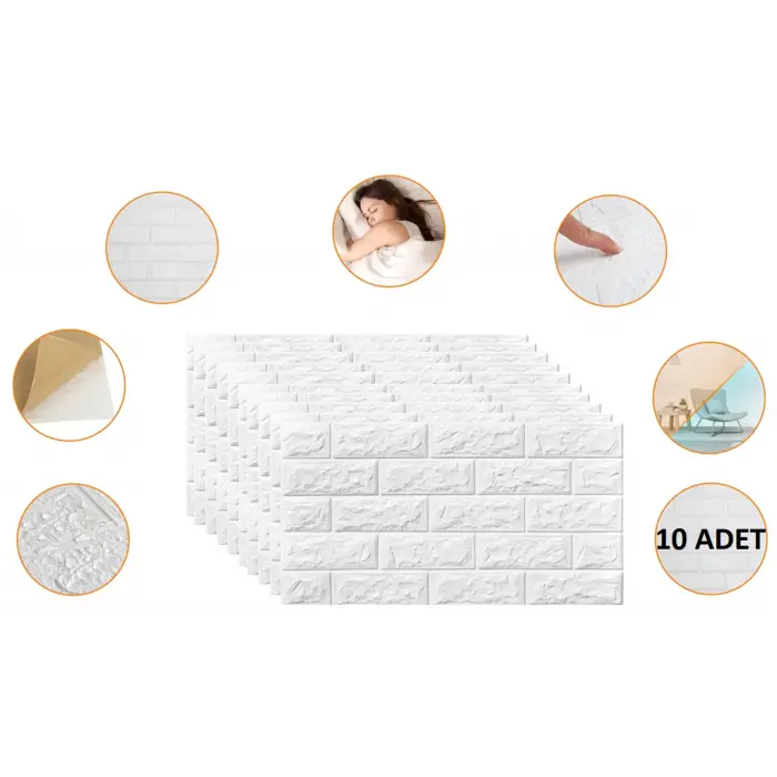 Kendinden Yapışkanlı Duvar Kağıdı 70x38 cm 10lu