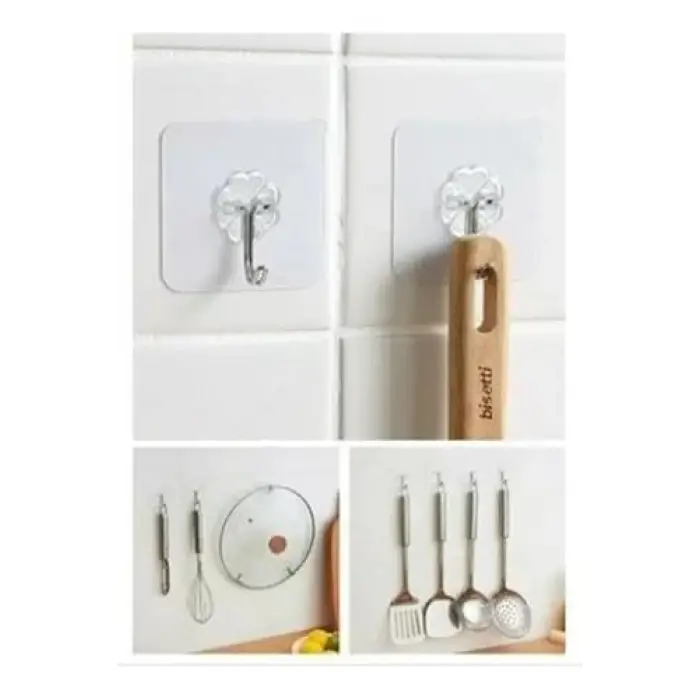 Kendinden Yapışkanlı Şeffaf Askı 5li Set Banyo Mutfak Askısı