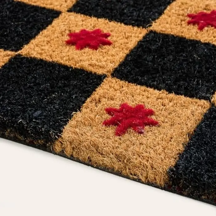 Kerala Siyah Coir Kapı Önü Paspası 45x75 Cm