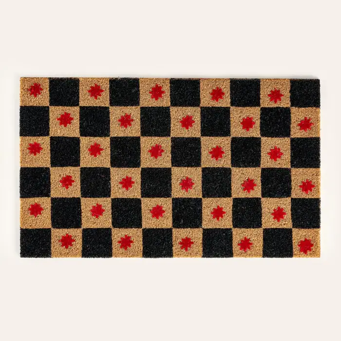 Kerala Siyah Coir Kapı Önü Paspası 45x75 Cm