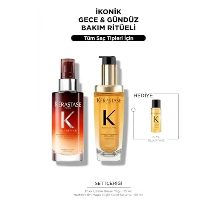 Kerastase Elixir Ultime ve Nutritive 8H Magic Night Saç Bakım Seti, 165 ml