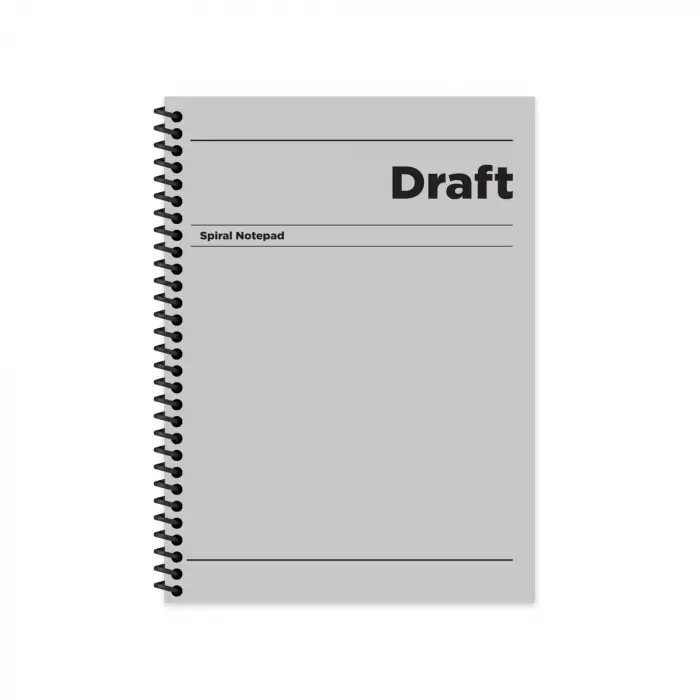 Keskin Color Çizgili Sert Kapak Spiralli Draft Defter Gri 17x24