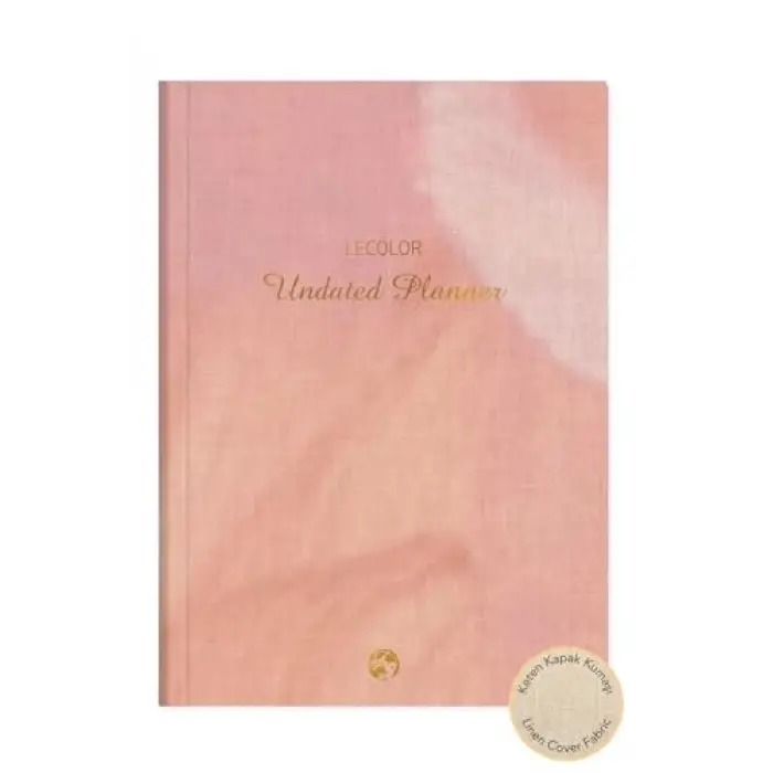 Keten Ciltli Süresiz Planlayıcı Pembe 17x24