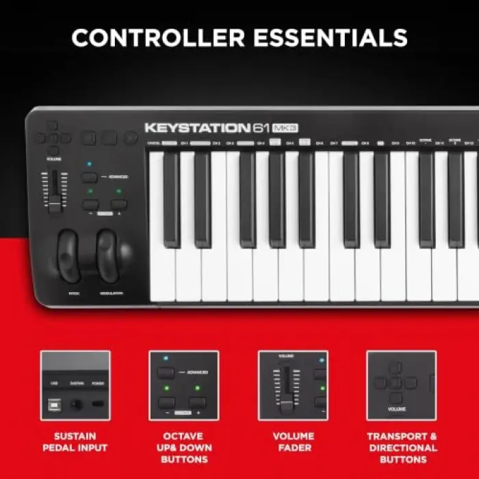 Keystation 61 MK3 USB MIDI Kontrolör