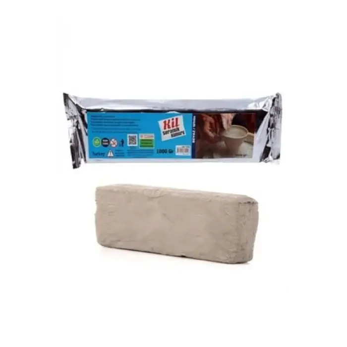 Kil Hamuru Set-1, Seramik Hamuru Başlangıç Seti, Ebeşuar, Merdane, 1 Kg Beyaz Kil