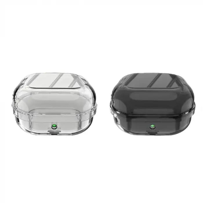 Kılıf, Samsung Galaxy Buds 4 Pro/Buds 4 ile uyumlu Kristal Silikon Şeffaf Case 47 Siyah