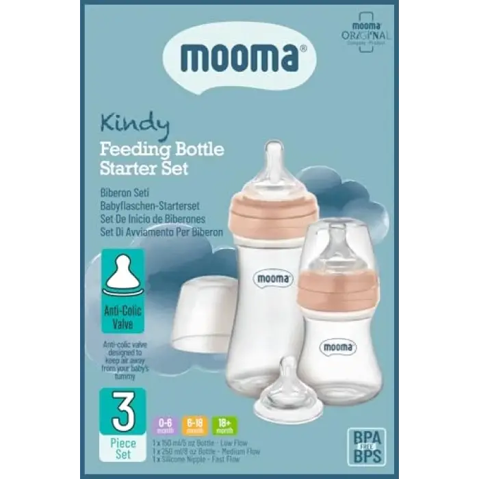 Kindy Antikolik 150 ml, 250 ml PP Biberon Başlangıç Seti, Rose Gold