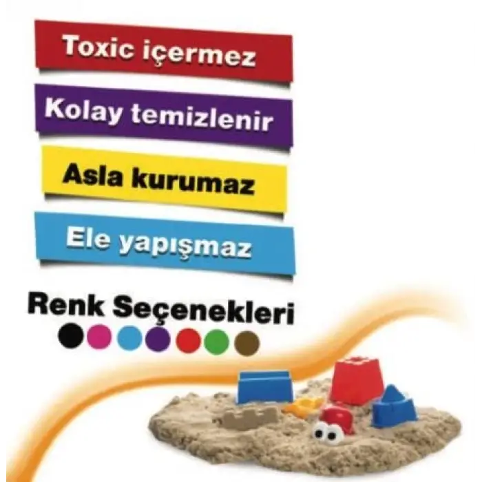 Kinetik Kum 500 gr. Siyah Plastik Kutu