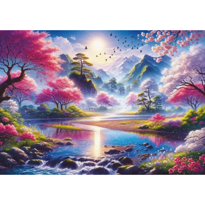 Kiraz Çiçeği Vadisi 1500 Parça Puzzle
