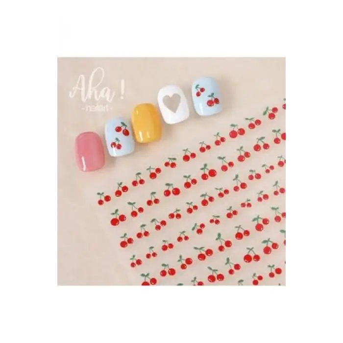 Kırmızı Kiraz Tırnak Stiker