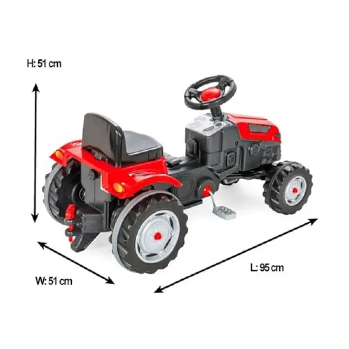 Kırmızı Pedallı Traktör