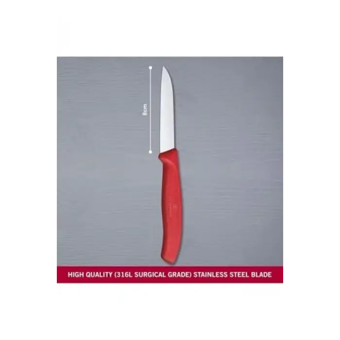 Kırmızı renkli 4 adet mutfak bıçağı