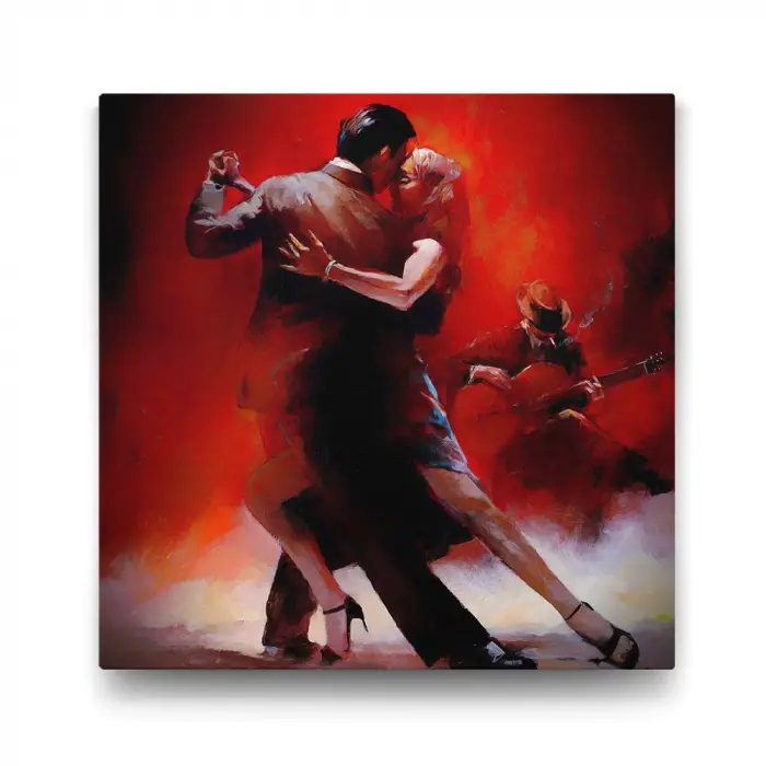 Kırmızı Tonlarda Tango 70x70 cm Duvar Tablosu