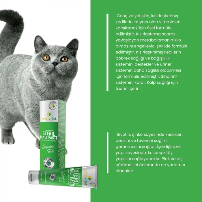 Kısırlaştırılmış Kediler için Vitamin Macunu 100G
