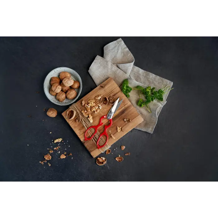 Kitchen Shears Çok Amaçlı Makas, Paslanmaz Çelik, Kırmızı