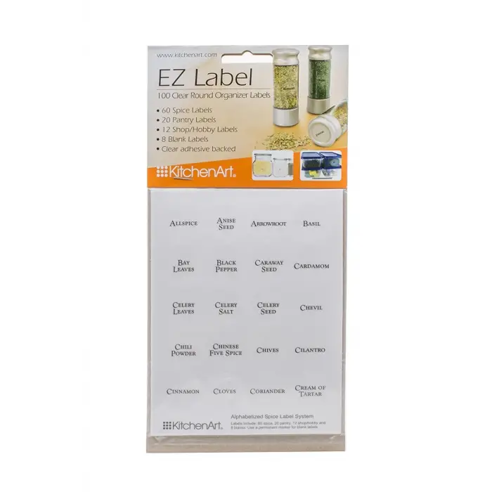 KitchenArt EZ baharat etiket seti, 100 parça
