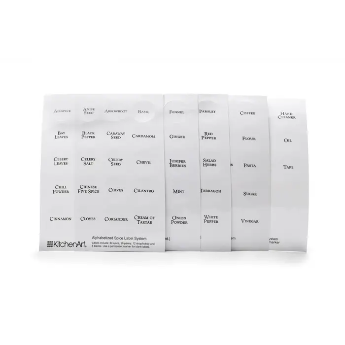 KitchenArt EZ baharat etiket seti, 100 parça