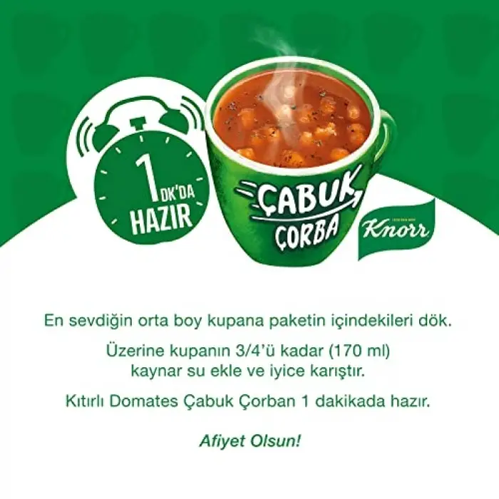 Kıtır parçalı domates çorbası, 22 g