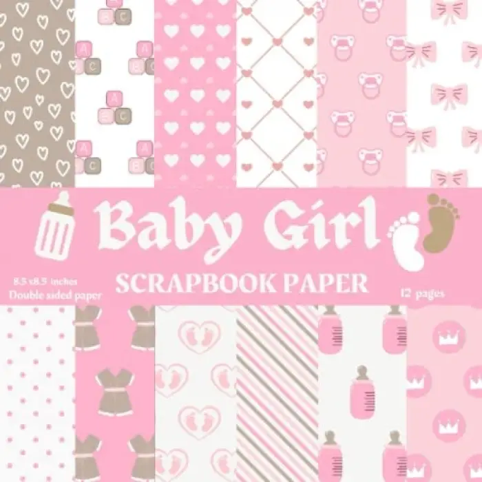 Kız Bebek Temalı Scrapbook Kâğıdı