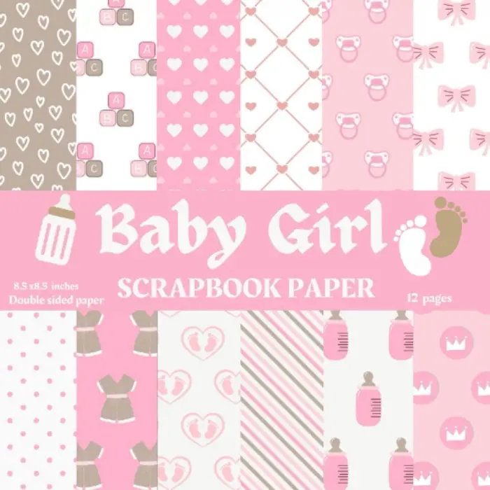 Kız Bebek Temalı Scrapbook Kâğıdı