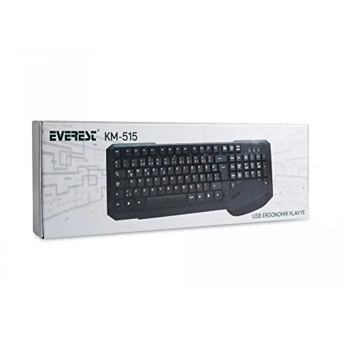KM-515 Q Multimedya İngilizce Klavye ve Mouse Seti, Siyah