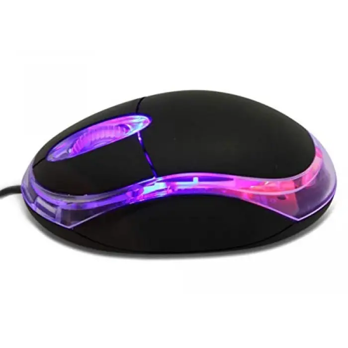 KM-6809 mavi/siyah USB optik mouse, ışıklı