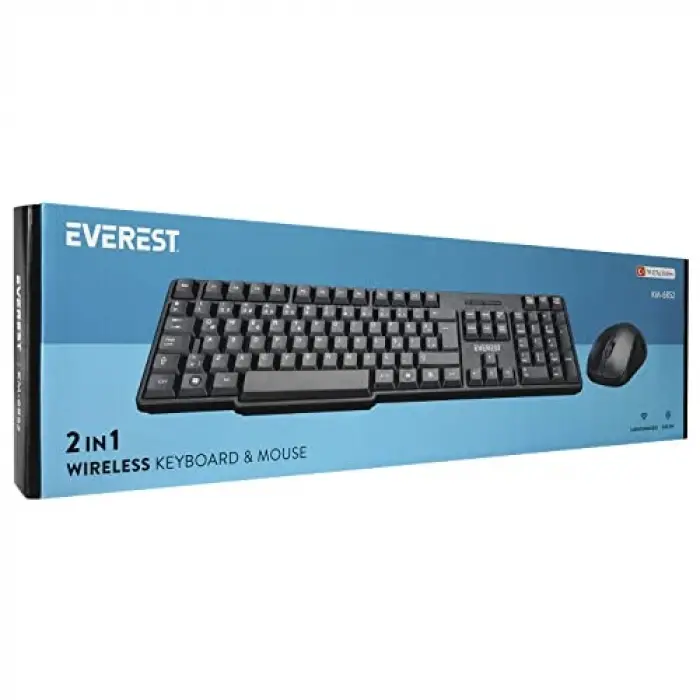 KM-6852 Siyah Usb Kablosuz Combo Q Standart Klavye + Mouse Set