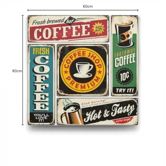 Kolaj Coffee Tablosu, 60x60 cm