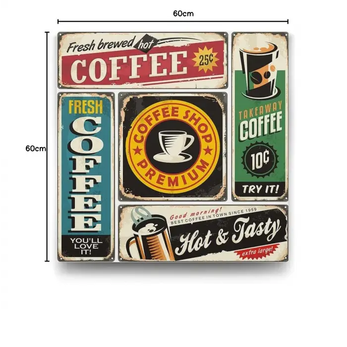 Kolaj Coffee Tablosu, 60x60 cm
