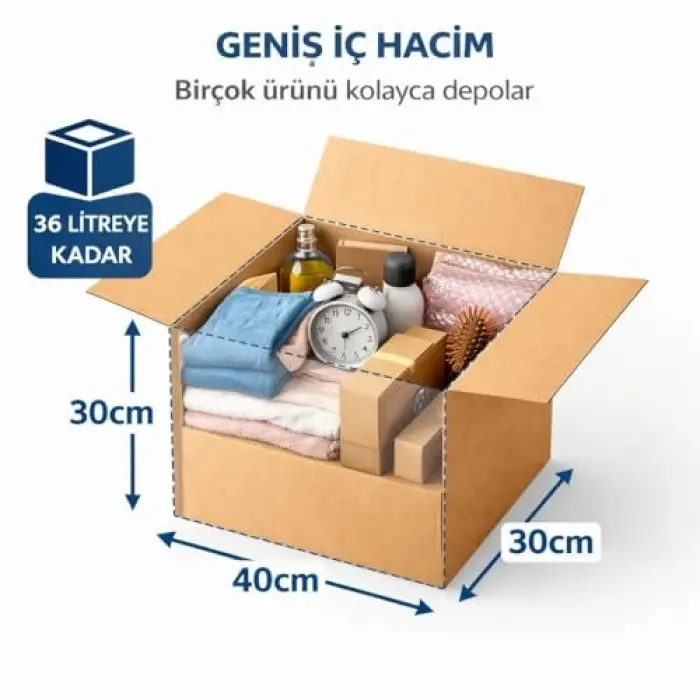 Koli Çift Oluklu Karton 40x30x30 cm 10 Parça Taşıma Kolisi