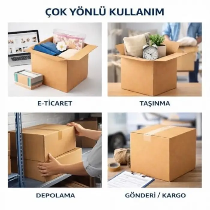 Koli Çift Oluklu Karton 40x30x30 cm 10 Parça Taşıma Kolisi