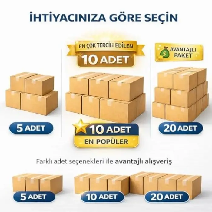 Koli Çift Oluklu Karton 40x30x30 cm 10 Parça Taşıma Kolisi