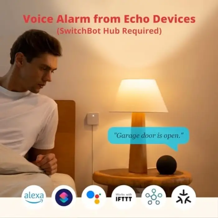 kontak sensörü ve kapı alarmı, kapı ve pencereler için kablosuz akıllı ev güvenlik sensörü, SwitchBob Hub Mini, Alexa ile uyumlu