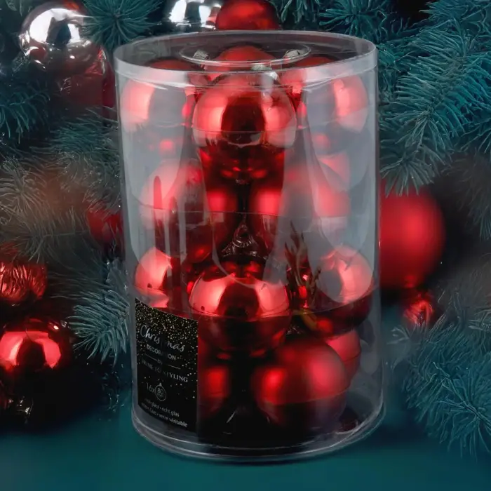 Koopman New Year 16 Parça Yılbaşı Topu Red 80 mm