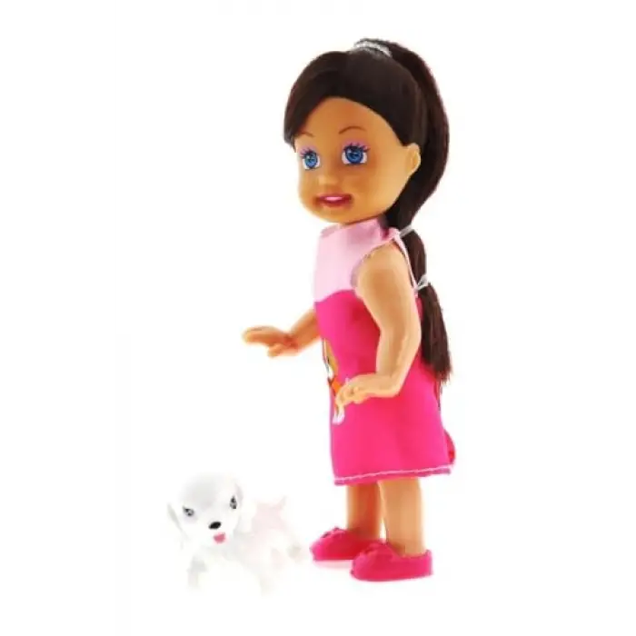 Köpek Figürlü Kumral Mini Bebek