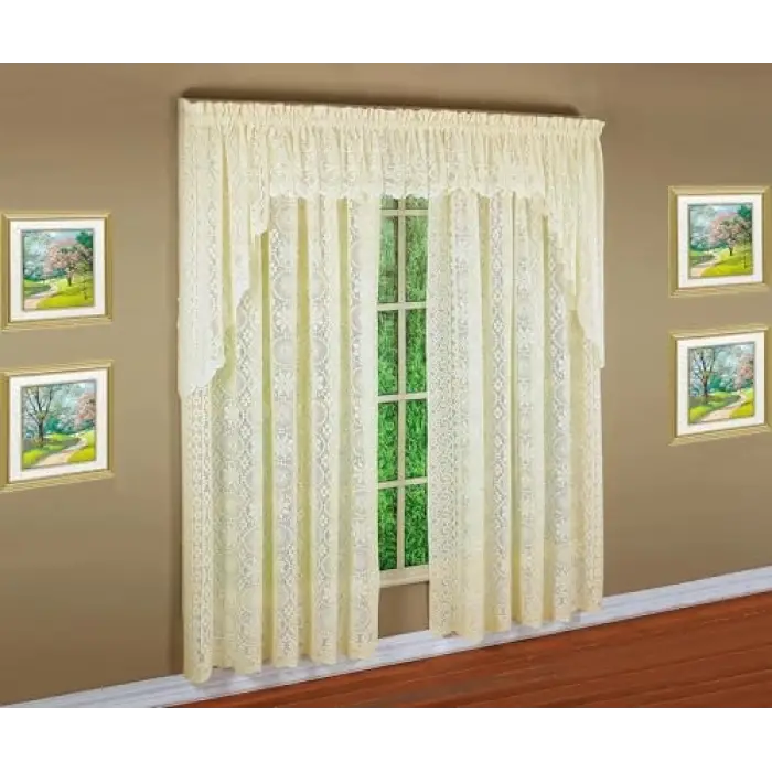 Krem Dantel Panel Perde 160 cm, 58 G x 63 U