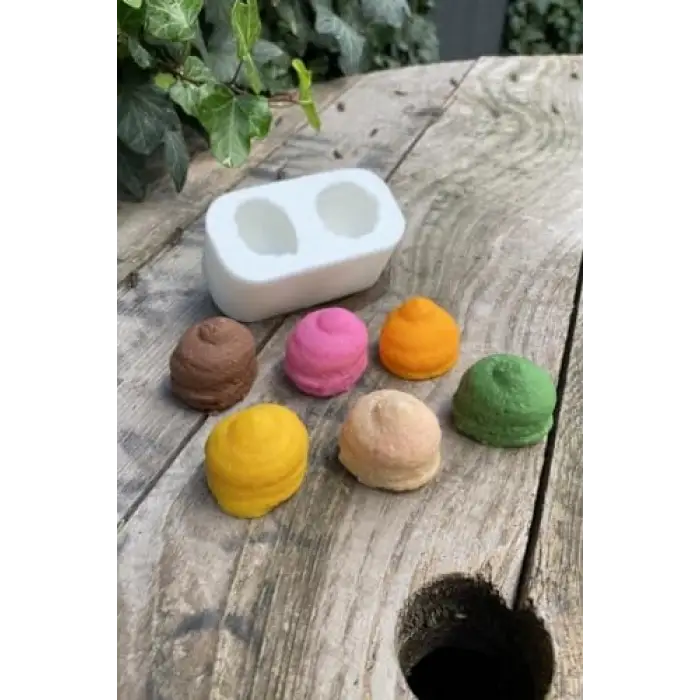 Krema İkili Silikon Mum Kalıbı