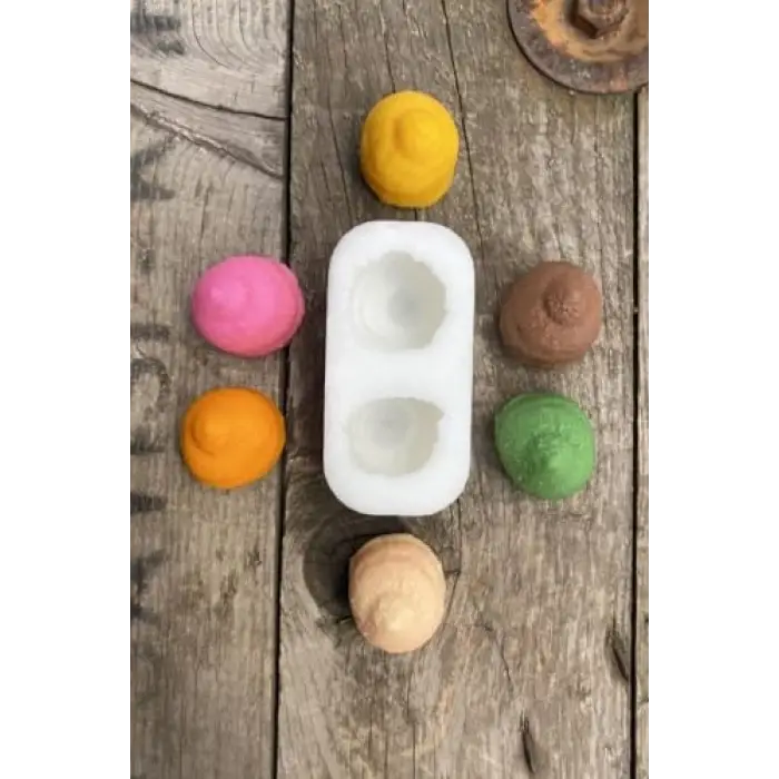 Krema İkili Silikon Mum Kalıbı