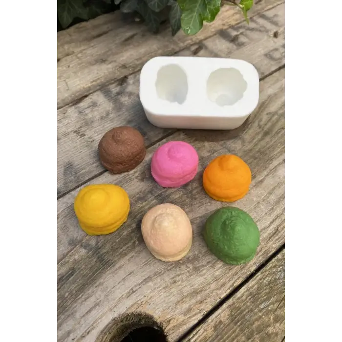 Krema İkili Silikon Mum Kalıbı