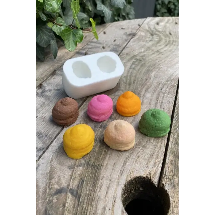 Krema İkili Silikon Mum Kalıbı