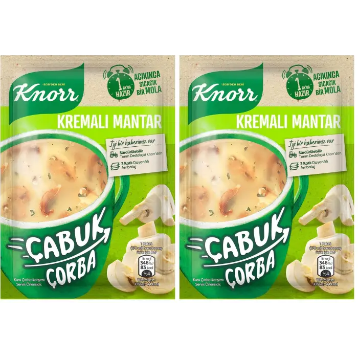 Kremalı mantar çabuk çorbası, 19 g, 2 paket