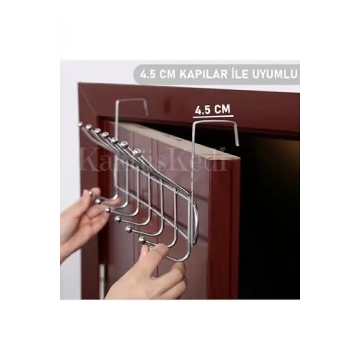 Krom kapı arkası askı, 12 kancalı
