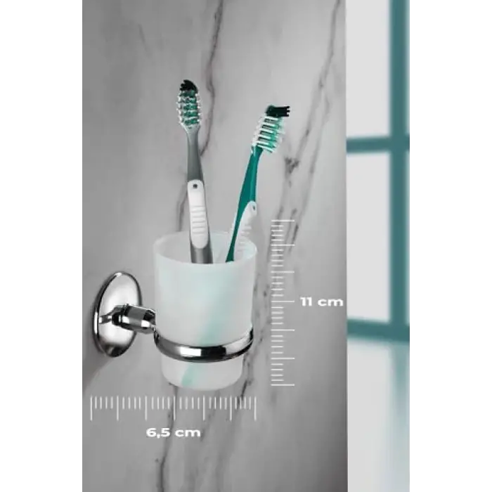 Krom Kaplama Mat Plastik Diş Fırçalık S-104