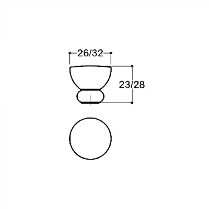 Krom renkli 32 mm tek delikli Kulp