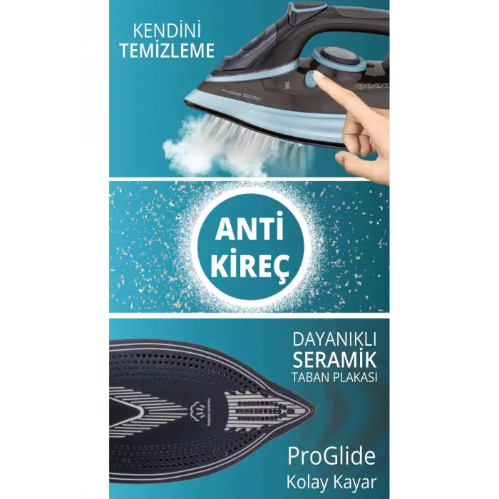 Ksı-6347 Akıllı Buharlı Ütü 3200W, Ksı-6347