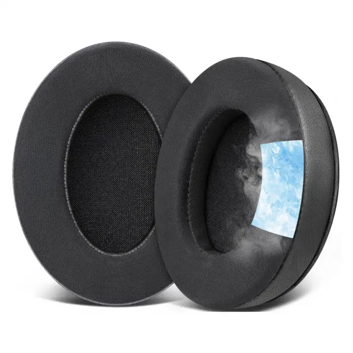 Kulaklık, HyperX Cloud 3, Cloud 2, Cloud 1, Cloud Alpha, Flight, Stinger, Core Uyumlu Soğutucu Jel Pedi - İpeksi Serin Kumaş & Hafızalı Köpük (Memory Foam) Kulaklık Süngeri (Soğutucu Jel - Kumaş)