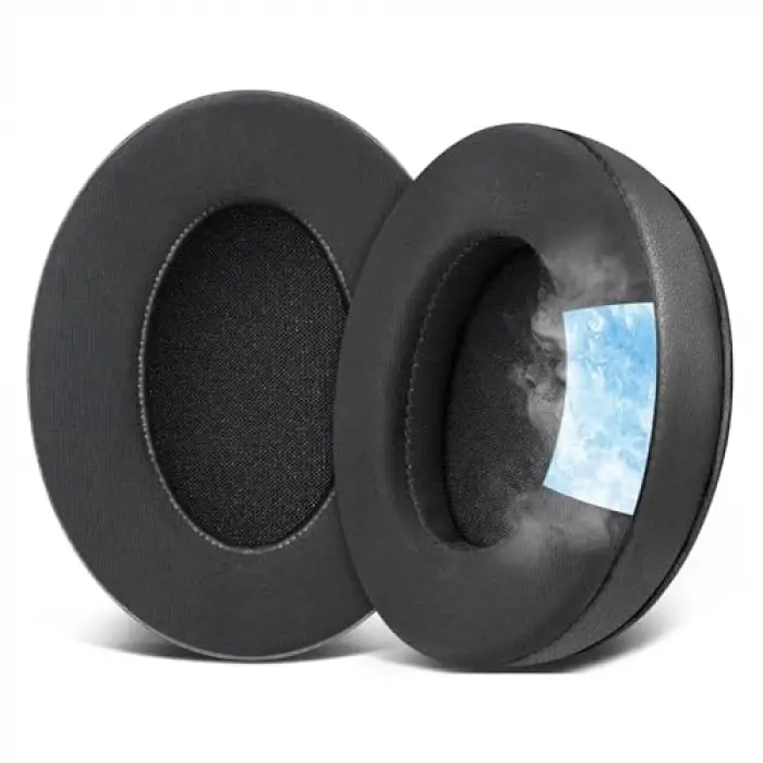 Kulaklık, HyperX Cloud 3, Cloud 2, Cloud 1, Cloud Alpha, Flight, Stinger, Core Uyumlu Soğutucu Jel Pedi - İpeksi Serin Kumaş & Hafızalı Köpük (Memory Foam) Kulaklık Süngeri (Soğutucu Jel - Kumaş)