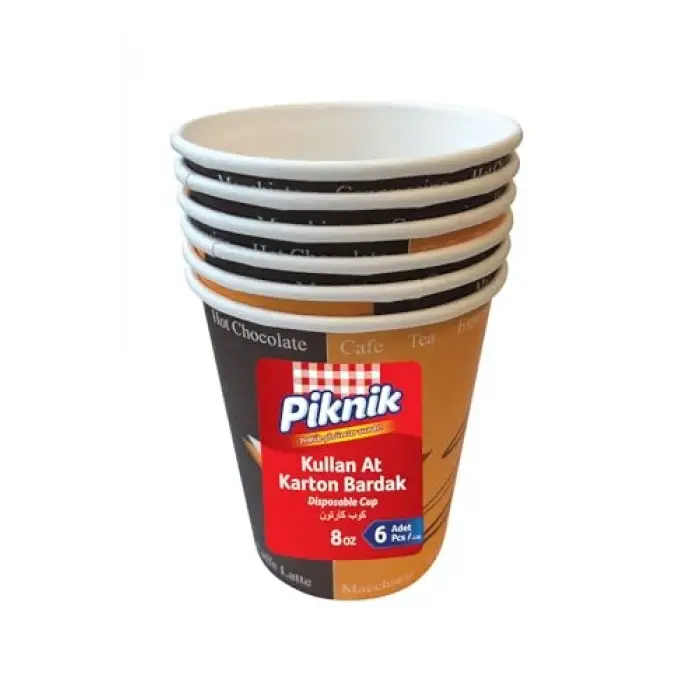 Kullan At Karton Bardak 8 Oz 6lı 1484